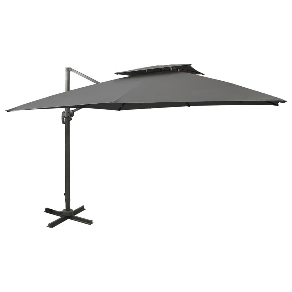 vidaXL Cantilever Garden Parasol with Double Top 300x300 cm Anthracite