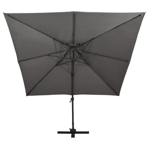 vidaXL Cantilever Garden Parasol with Double Top 300x300 cm Anthracite