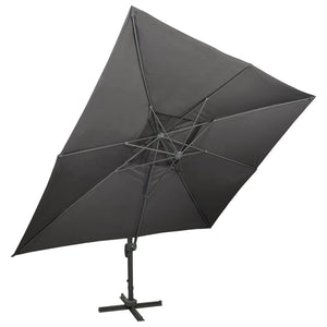 vidaXL Cantilever Garden Parasol with Double Top Anthracite 400x300 cm