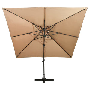 vidaXL Cantilever Garden Parasol with Double Top 300x300 cm Taupe