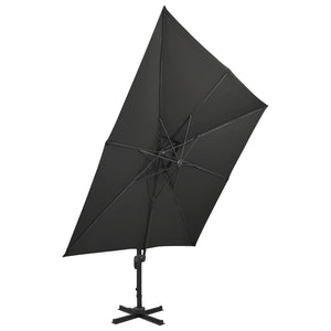 vidaXL Cantilever Umbrella with Double Top 300x300 cm Black