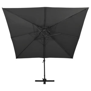 vidaXL Cantilever Umbrella with Double Top 300x300 cm Black