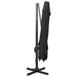 vidaXL Cantilever Umbrella with Double Top 300x300 cm Black