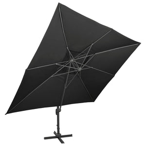 vidaXL Cantilever Garden Parasol with Double Top Black 400x300 cm