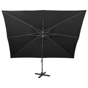 vidaXL Cantilever Garden Parasol with Double Top Black 400x300 cm