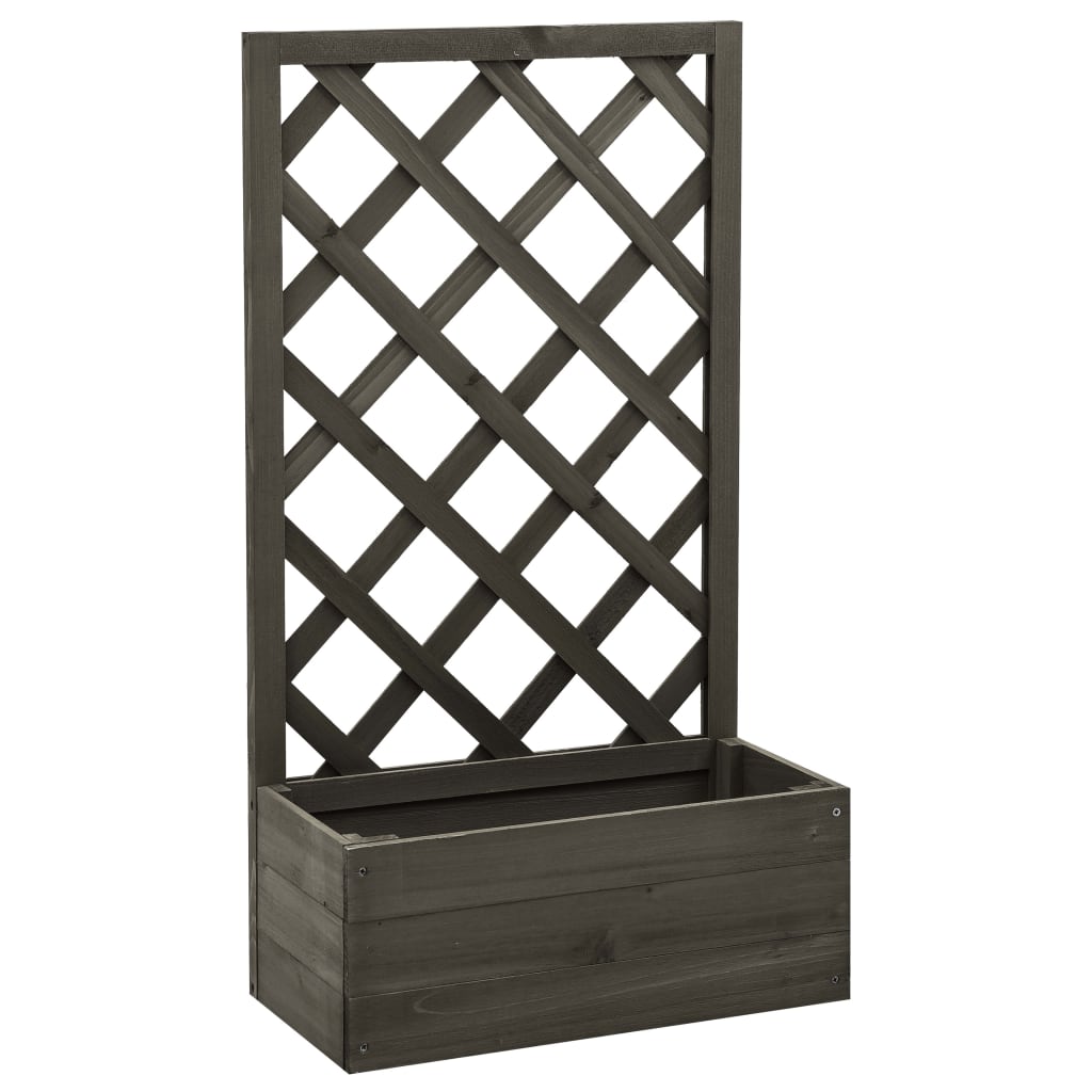 vidaXL Garden Trellis Planter Grey 50x25x90 cm Solid Firwood