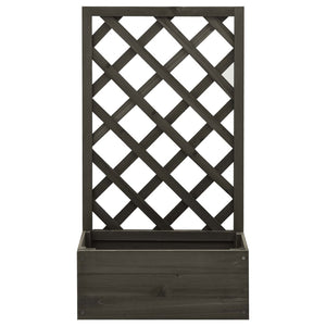 vidaXL Garden Trellis Planter Grey 50x25x90 cm Solid Firwood