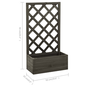 vidaXL Garden Trellis Planter Grey 50x25x90 cm Solid Firwood