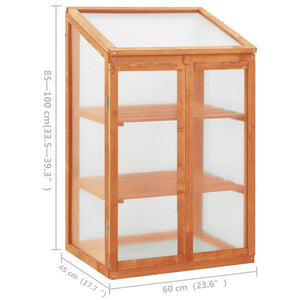 vidaXL Greenhouse 60x45x100 cm Firwood