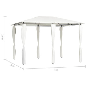 vidaXL Gazebo with Post Covers 3x4x2.6 m Cream 160 g/m²