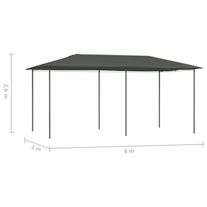 vidaXL Gazebo 2.98x5.3x2.59 m Anthracite 160 g/m²