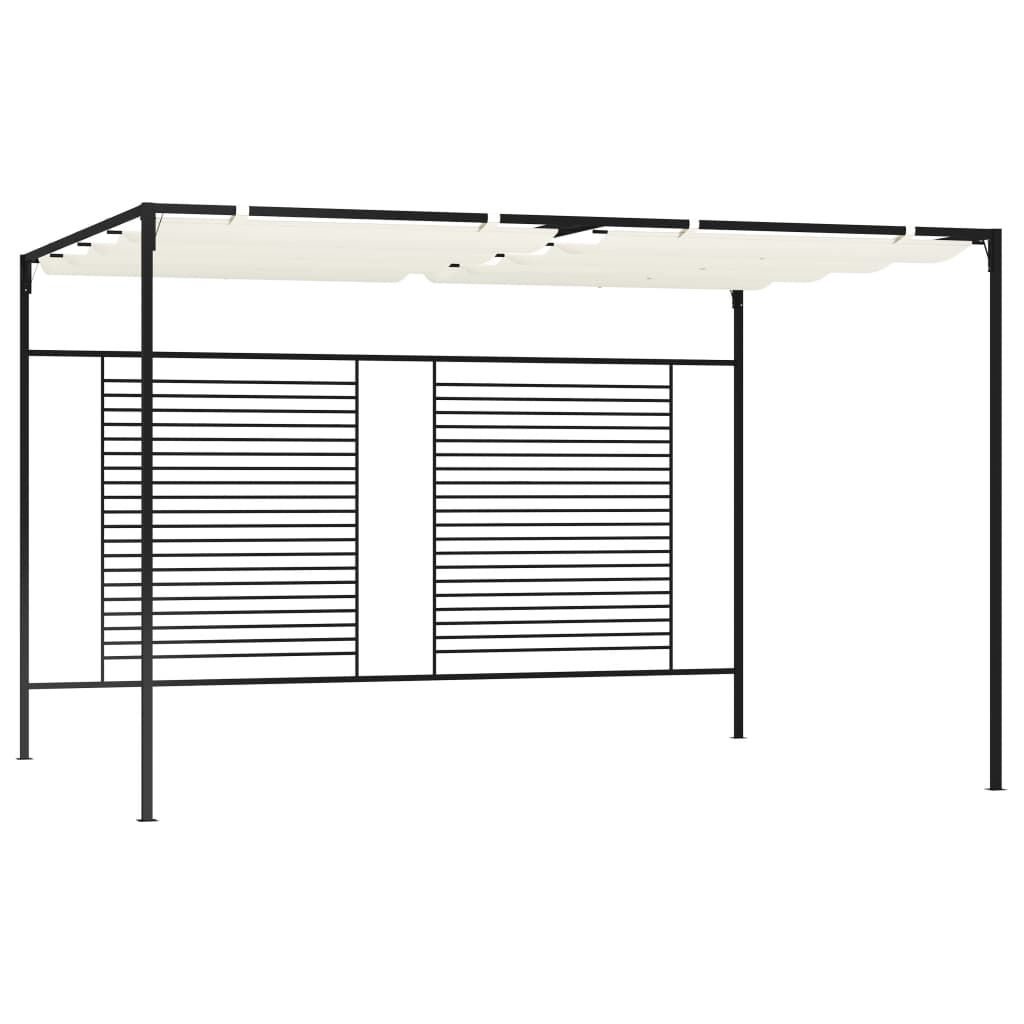 vidaXL Gazebo with Retractable Roof 3x4x2.3 m Cream 180 g/m²
