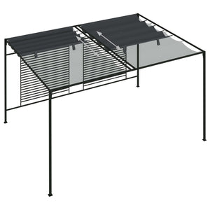 vidaXL Gazebo with Retractable Roof 4x3x2.3 m Anthracite 180 g/m²