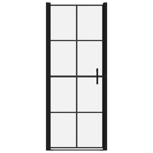 vidaXL Shower Door Tempered Glass 91x195 cm Black
