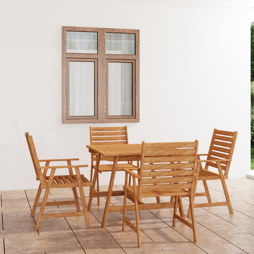 vidaXL 5 Piece Garden Dining Set Solid Acacia Wood