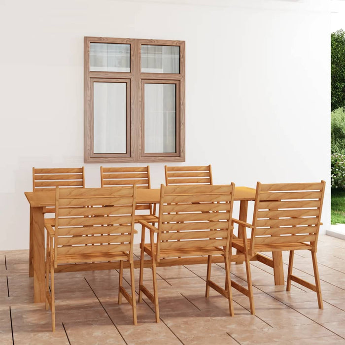 vidaXL 7 Piece Garden Dining Set Solid Acacia Wood