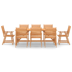 vidaXL 9 Piece Garden Dining Set Solid Acacia Wood