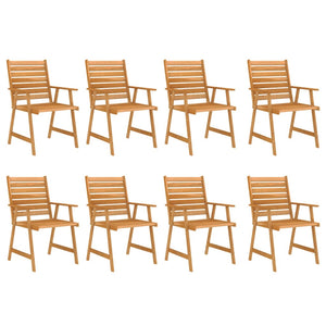 vidaXL 9 Piece Garden Dining Set Solid Acacia Wood