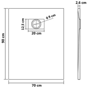 vidaXL Shower Base Tray SMC Brown 90x70 cm