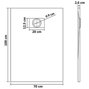 vidaXL Shower Base Tray SMC Brown 100x70 cm