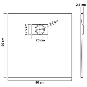 vidaXL Shower Base Tray SMC Grey 90x90 cm