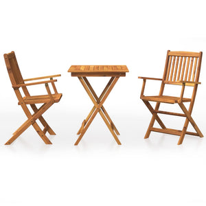 vidaXL 3 Piece Folding Garden Dining Set Solid Acacia Wood