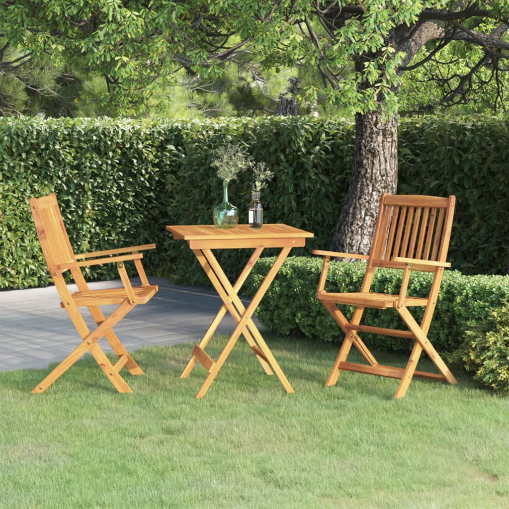 vidaXL 3 Piece Folding Garden Dining Set Solid Acacia Wood