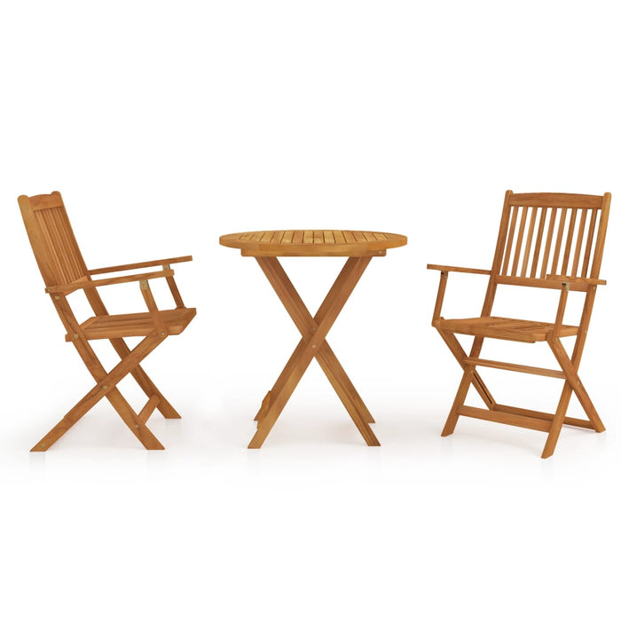 vidaXL 3 Piece Folding Garden Dining Set Solid Acacia Wood