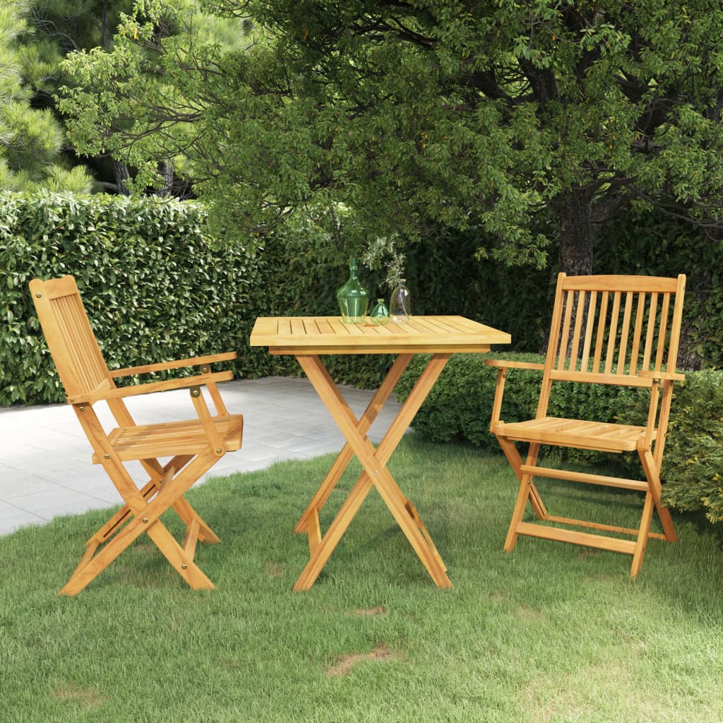 vidaXL 3 Piece Folding Garden Dining Set Solid Acacia Wood