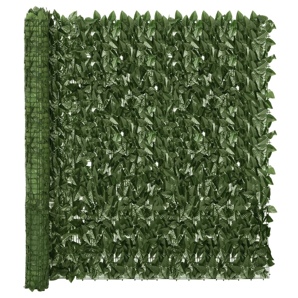 vidaXL Balcony Screen with Dark Green Leaves 300x150 cm