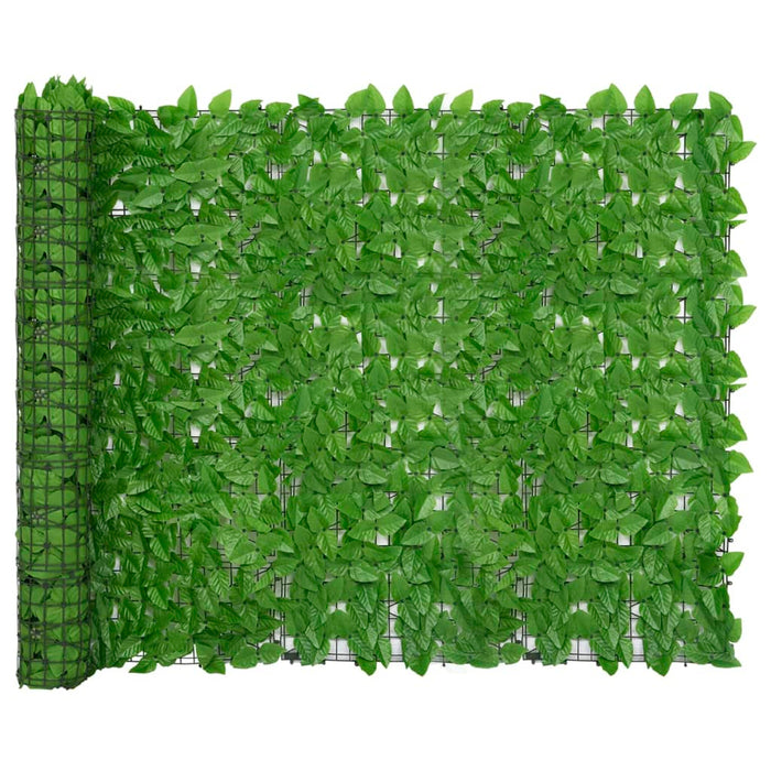 vidaXL Balcony Screen with Green Leaves 300x150 cm