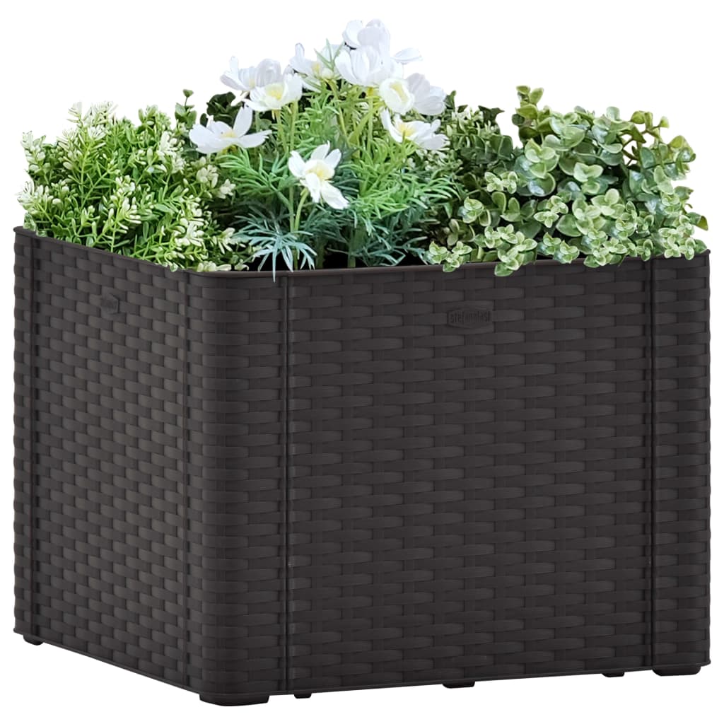 vidaXL Garden Raised Bed with Self Watering System Anthracite 43x43x33 cm