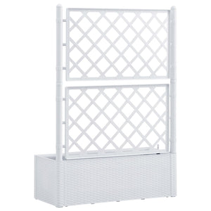 vidaXL Garden Raised Bed with Trellis and Self Watering System White