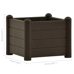 vidaXL Garden Raised Bed PP Mocha 43x43x35 cm