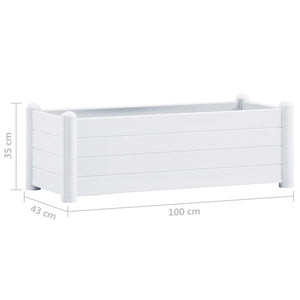 vidaXL Garden Raised Bed PP White 100x43x35 cm