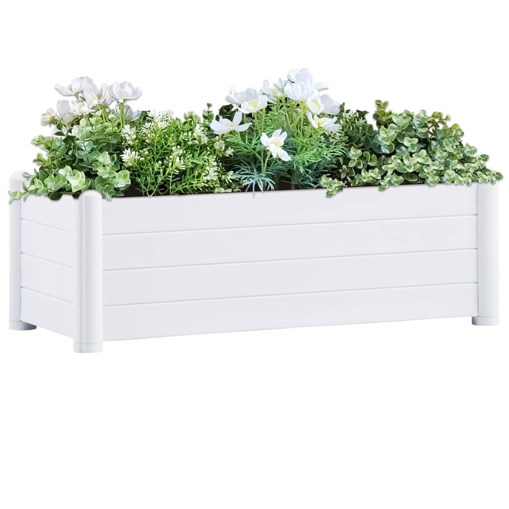 vidaXL Garden Raised Bed PP White 100x43x35 cm