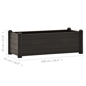 vidaXL Garden Raised Bed PP Anthracite 100x43x35 cm