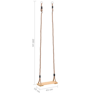 vidaXL Board Swing 200 cm Solid Pinewood