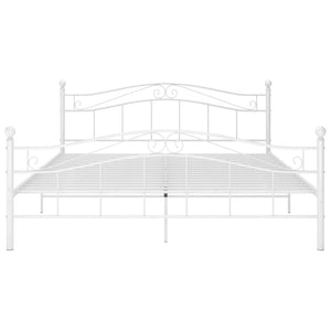 vidaXL Bed Frame without Mattress White Metal 180x200 cm Super King