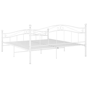 vidaXL Bed Frame without Mattress White Metal 180x200 cm Super King