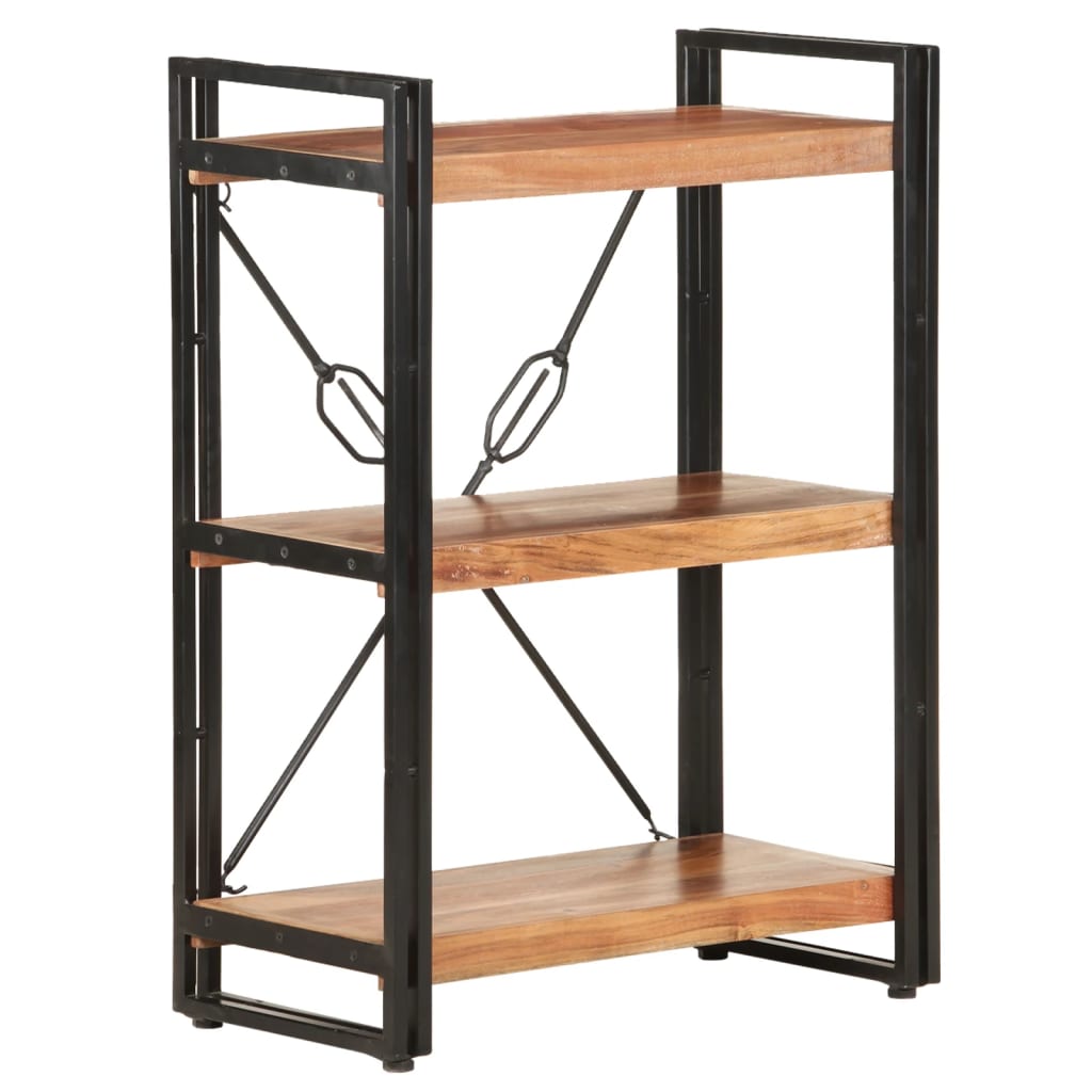 vidaXL 3-Tier Bookcase 60x30x80 cm Solid Acacia Wood