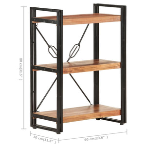 vidaXL 3-Tier Bookcase 60x30x80 cm Solid Acacia Wood