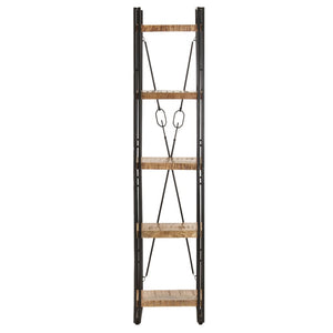 vidaXL 5-Tier Bookcase 39x30x180 cm Solid Mango Wood