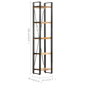 vidaXL 5-Tier Bookcase 39x30x180 cm Solid Mango Wood