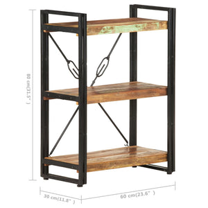 vidaXL 3-Tier Bookcase 60x30x80 cm Solid Reclaimed Wood