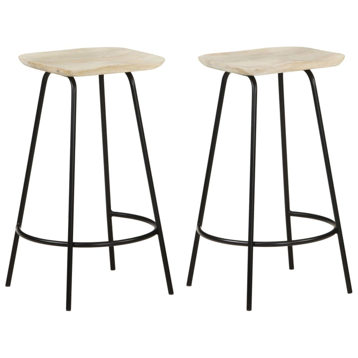 vidaXL Bar Stools 2 pcs Solid Mango Wood