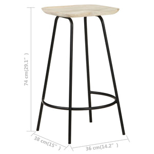 vidaXL Bar Stools 2 pcs Solid Mango Wood