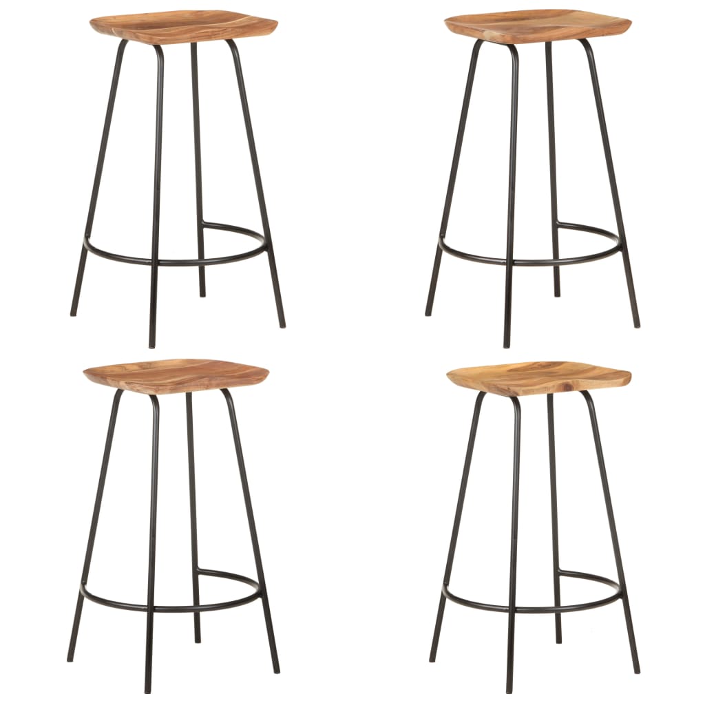 vidaXL Bar Stools 4 pcs Solid Acacia Wood