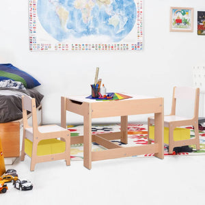 vidaXL Children's Table with 2 Chairs MDF