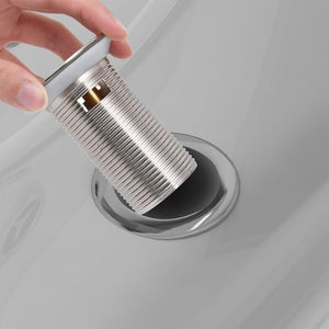 vidaXL Push Drain with Overflow Function Chrome 6.4x6.4x9.1 cm